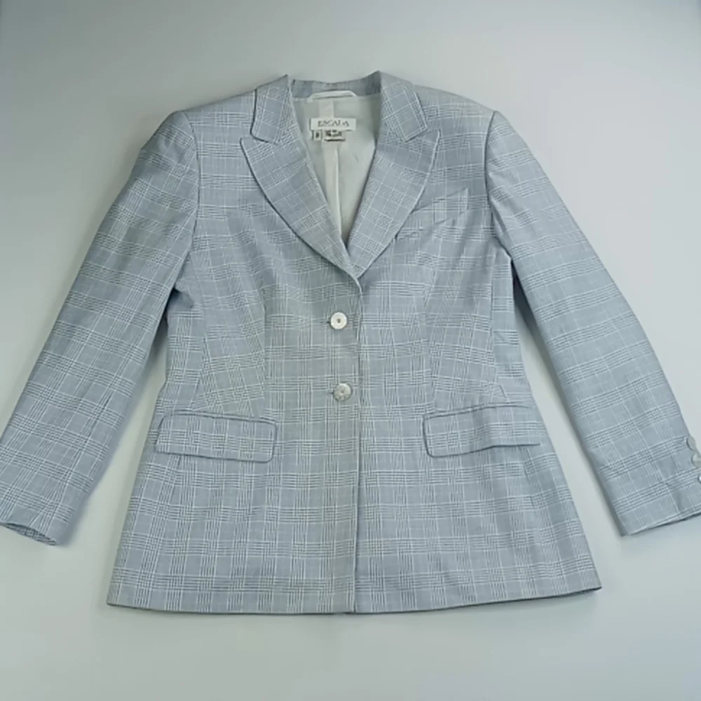 ESCADA by Margaretha Ley Vintage Single Breasted 100% Cotton Women's Blazer EU42